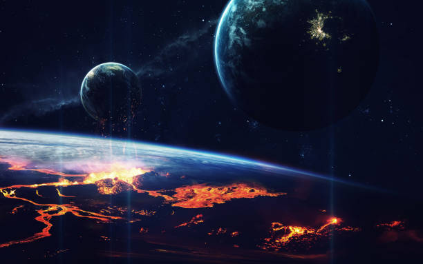 istock Deep space art. Nebulas, planets galaxies and stars in beautiful composition. Awesome for wallpaper and print. Elements of this image furnished by NASA 645796020