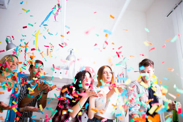 istock Fun and party in office 645796196