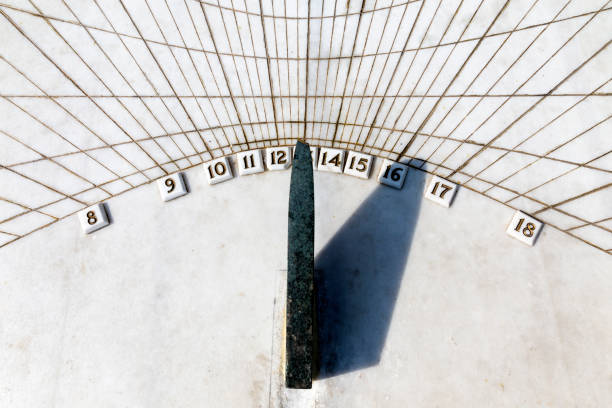 istock Marble sundial clock closeup view 645803550
