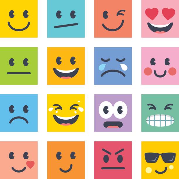 Smile icons Emotions icons set emotion illustrations stock illustrations