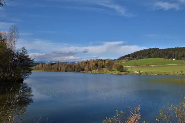 istock View of the lake and clouds 645814430