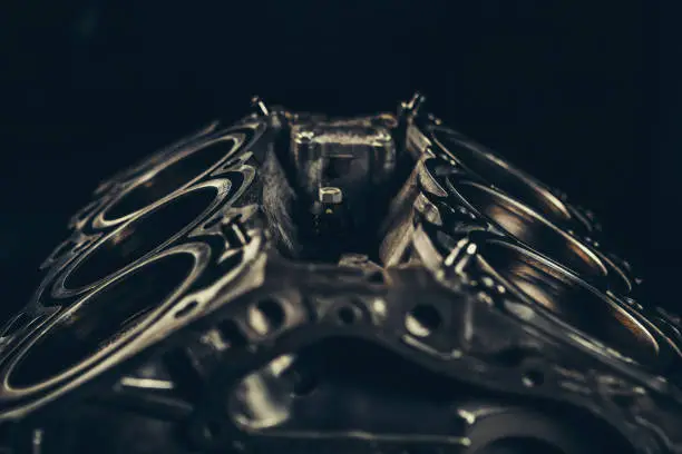 V8 car engine close-up