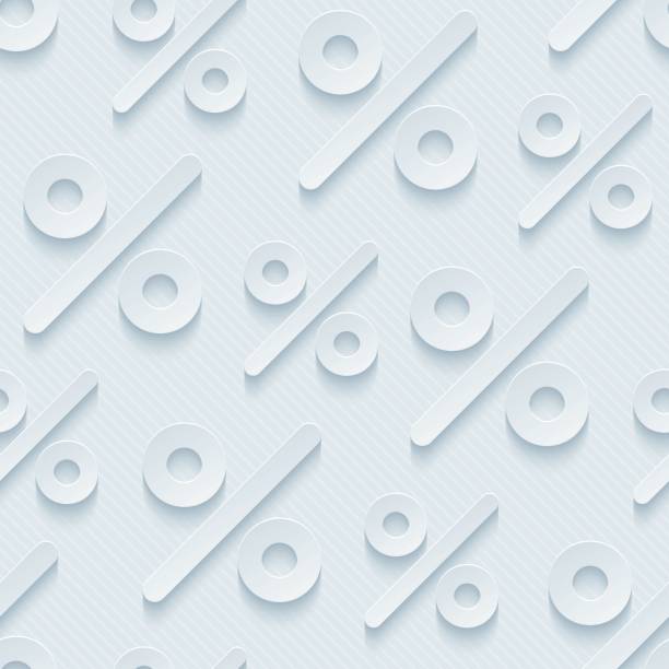 Percent symbols seamless wallpaper pattern. Percent symbols seamless wallpaper pattern. 3d tileable cut out paper background. tax backgrounds stock illustrations