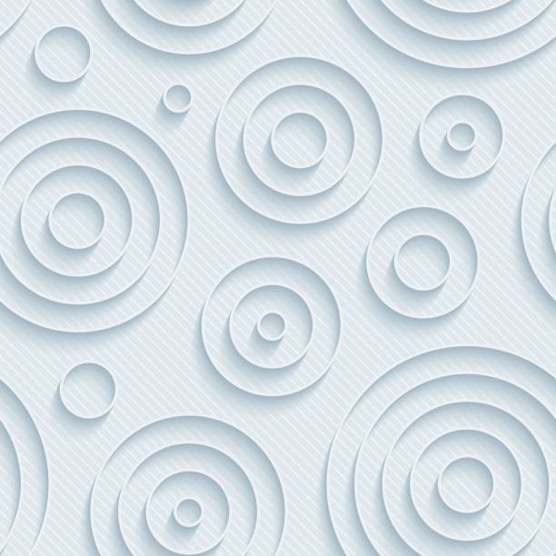 ilustrações, clipart, desenhos animados e ícones de padrão de papel de parede neutro e sem emenda de círculos concêntricos. - digital composite swirl style vector