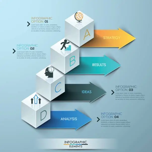 Vector illustration of Modern Business step options