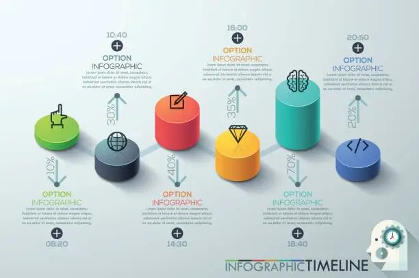 Vector illustration of Modern business cylinder 3d style options banner