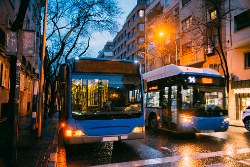 Buses in Madrid, Spain