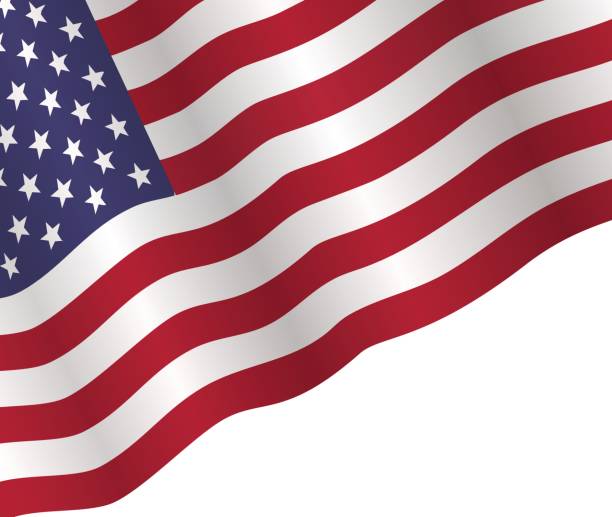 istock poster to American Independence Day with american flag on white background 645830154