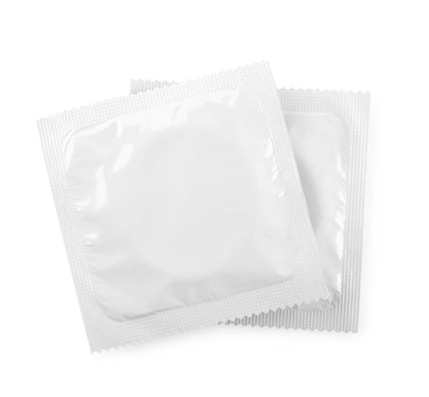 istock two condoms in a package on a white background 645834286