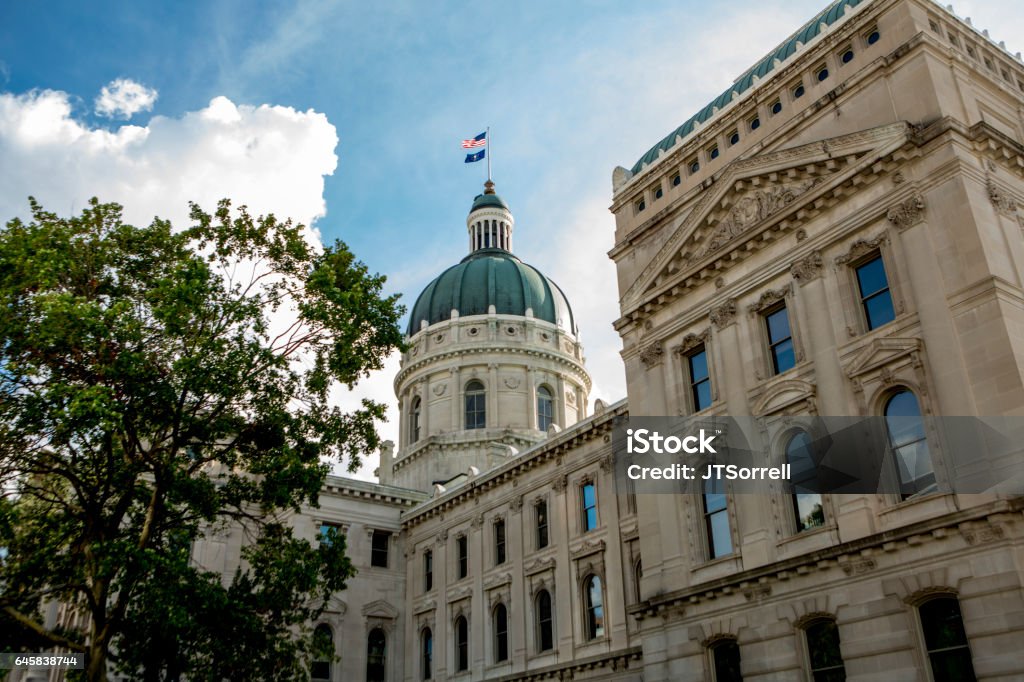 Indiana State Capitol Building on a Beautiful Day A view of the Indiana State Capitol Building in Indianapolis (stock photo) Indiana Stock Photo