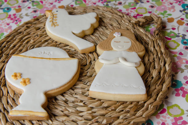 galletas para una primera comunión - pastel de primera comunión fotografías e imágenes de stock