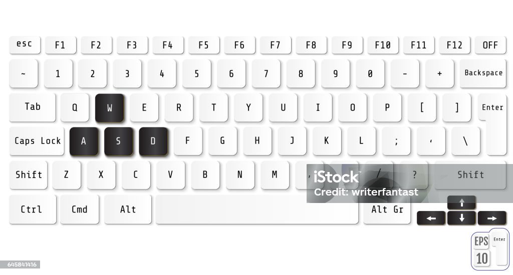 Realistic Computer Keyboard Modern Design Vector Stock Illustration ...