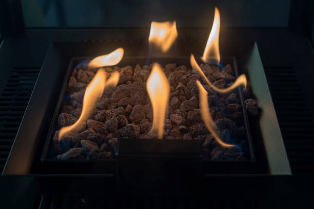 istock Carbon metal stove 645843890