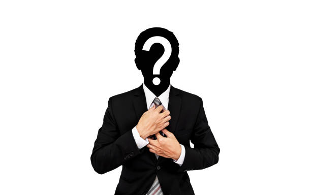 Businessman with question mark on head, isolated on white background Businessman with question mark on head, isolated on white background blank avatar stock pictures, royalty-free photos & images