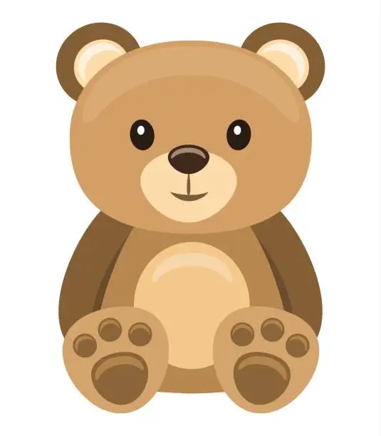 Vector illustration of Brown teddy bear