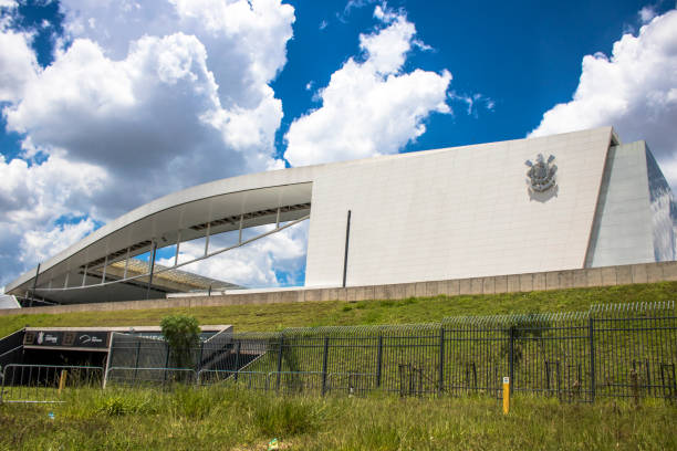 Stadium of Sport Club Corinthians Paulista in Sao Paulo Sao Paulo, SP, Brazil, February 23, 2017. Arena Corinthians in Itaquera, known as Itaquerao, is the new soccer stadium of the Sport Club Corinthians Paulista and was the stadium of the opening of the 2014 World Cup, in the east zone of Sao Paulo. corinthians fc stock pictures, royalty-free photos & images