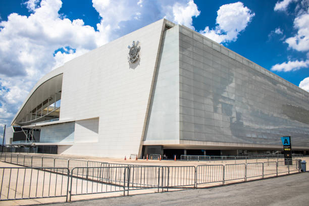 Stadium of Sport Club Corinthians Paulista in Sao Paulo Sao Paulo, SP, Brazil, February 23, 2017. Arena Corinthians in Itaquera, known as Itaquerao, is the new soccer stadium of the Sport Club Corinthians Paulista and was the stadium of the opening of the 2014 World Cup, in the east zone of Sao Paulo. corinthians fc stock pictures, royalty-free photos & images