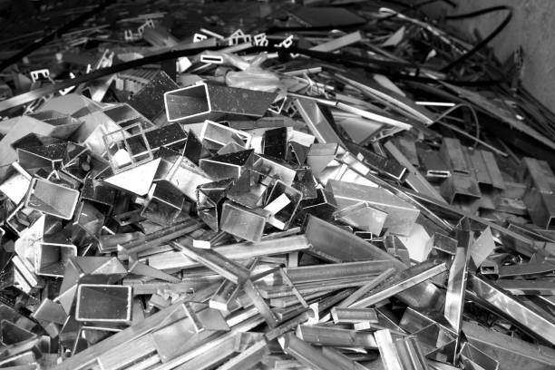 abtract de chatarra de metal - scrap metal metal recycling aluminum fotografías e imágenes de stock