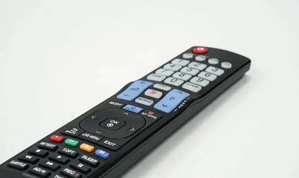 Photo of close up isolated smart TV remote control