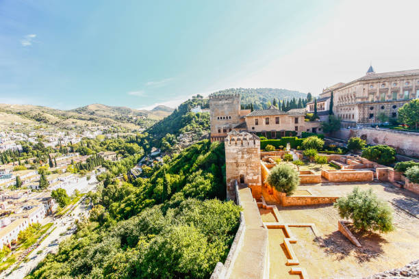istock Albaicin (Old Muslim quarter) district of Granada seen from  Alhambra 645903338