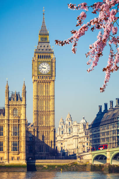 Big Ben in London at spring stock photo