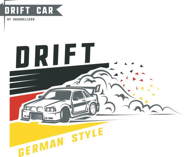 istock Drift sport team print for t-shirt,emblems and logo.Black and white. 645938914