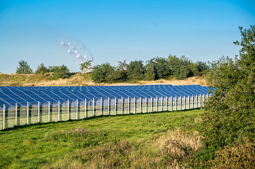 Solar panels on the field - Photovoltaic power plant
