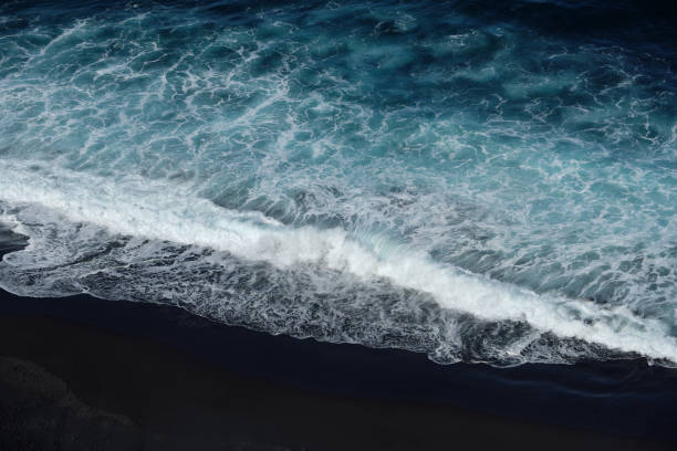 istock beach aerial , black sand beach aerial 645955772