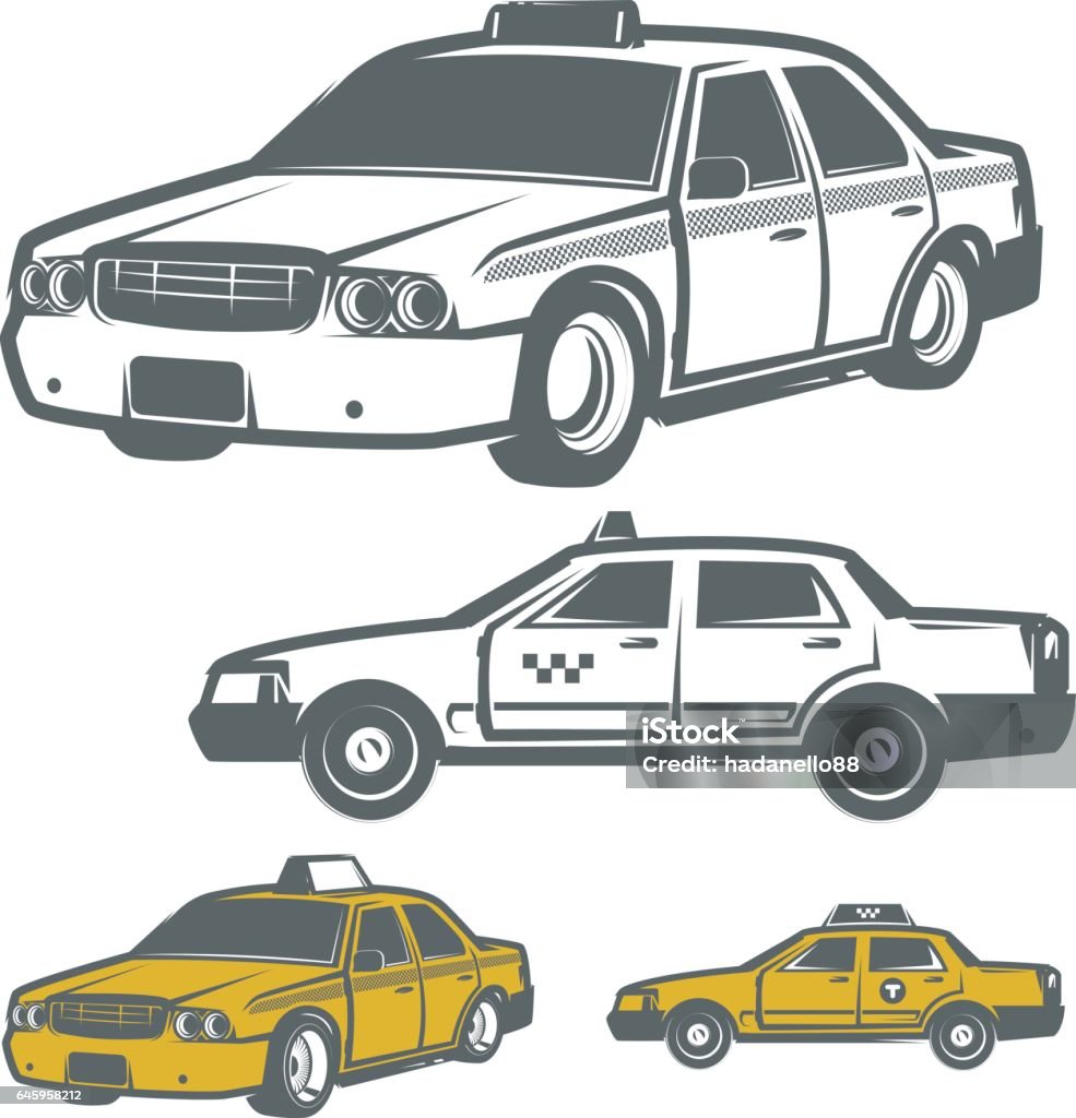 Bộ Xe Taxi Cho Biểu Tượng Logo Và Thiết Kế Hình minh họa Sẵn có ...