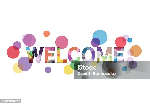 istock Colorful welcome word 645958690