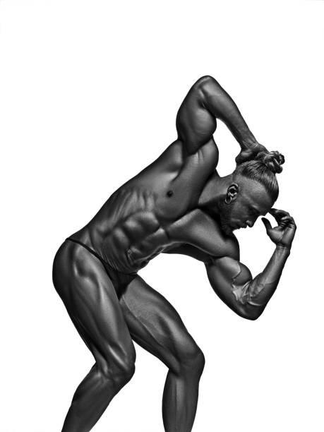 istock Attractive male body builder isolated on white background 645961894