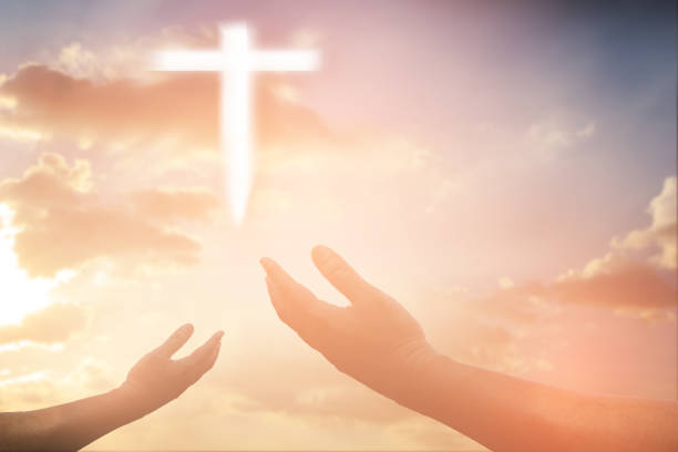 istock Human hands open palm up worship. Eucharist Therapy Bless God Helping Repent Catholic Easter Lent Mind Pray. Christian concept background. 645965720