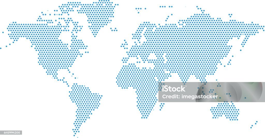 World Continents Map - Dots style illustration World Continents Map - Dots style vector illustration World Map stock vector