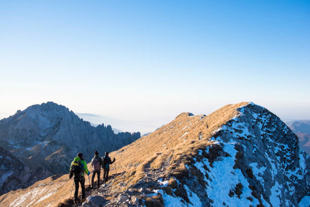 istock Trekkers walking on mountain up trail 646004790