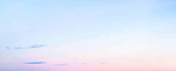 Soft pastel coloured graduated sky at sunset in winter - panoramic format