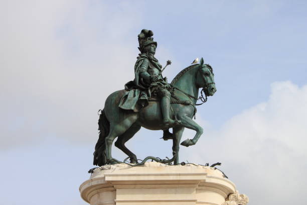 equestrian statue of King José I (1714-1777) at Praça do Comércio, Lisbon's main square. The 1810 statue was created by Portuguese sculptor Joaquim Machado de Castro (1731-1822; Lisbon, Portugal