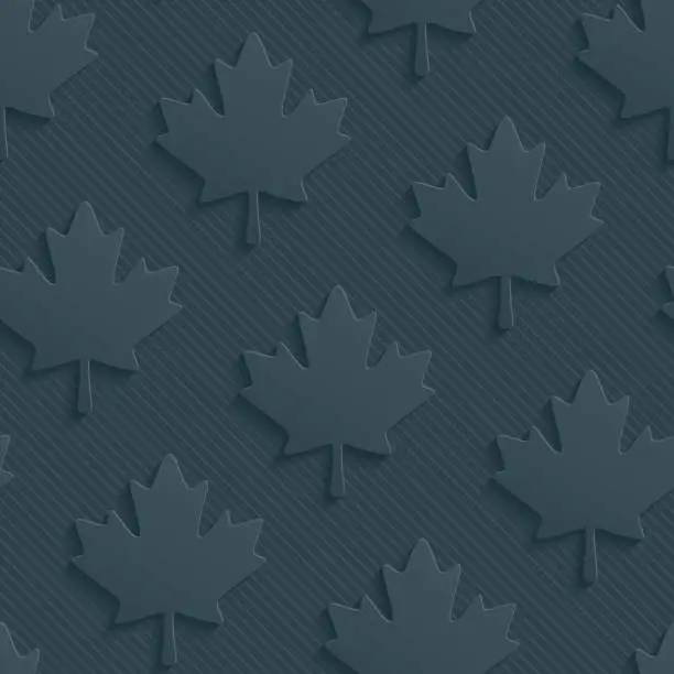 Vector illustration of Red maple leaves seamless wallpaper pattern.