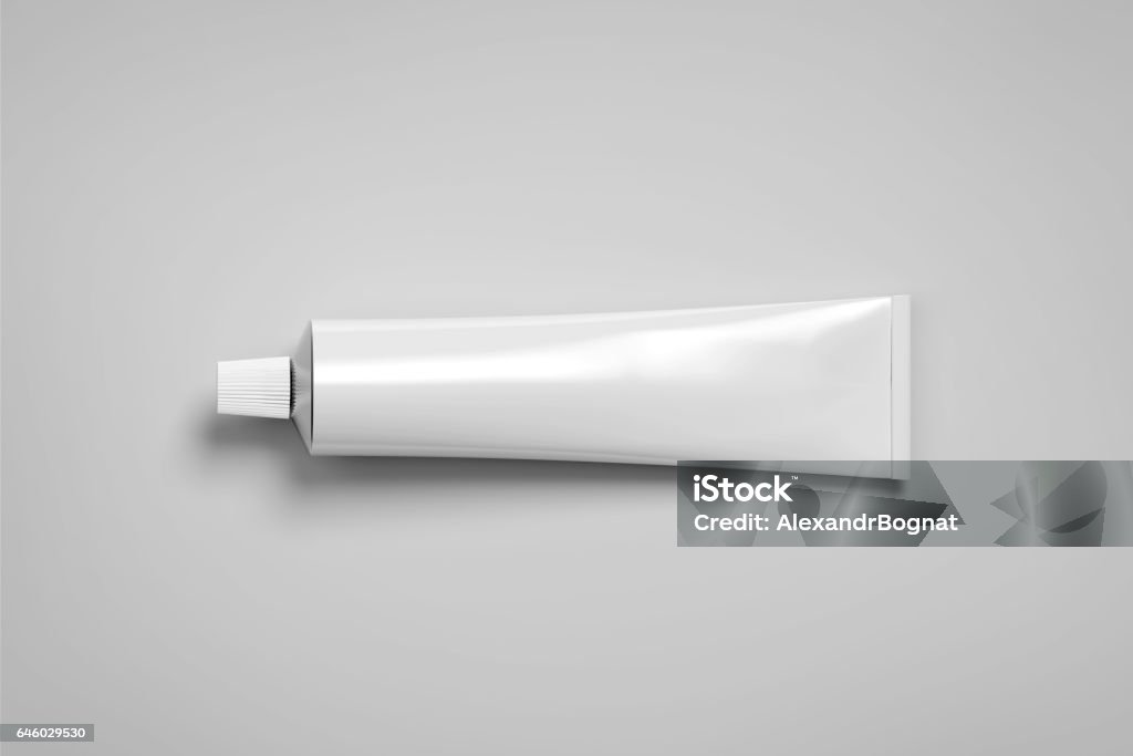 Maquette de tube blanc blanc couché, rendu 3d - Photo de Tube libre de droits