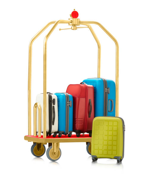 istock luggage cart with luggage ready for holidays 646035654