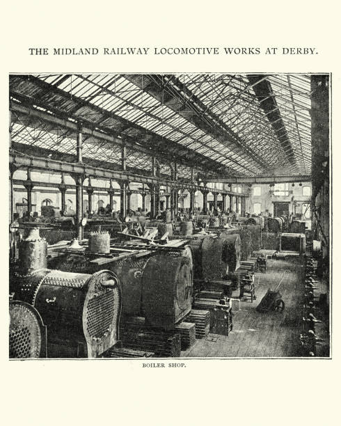 istock Boiler shop Midland railway locomotive works at Derby, 1892 646041082