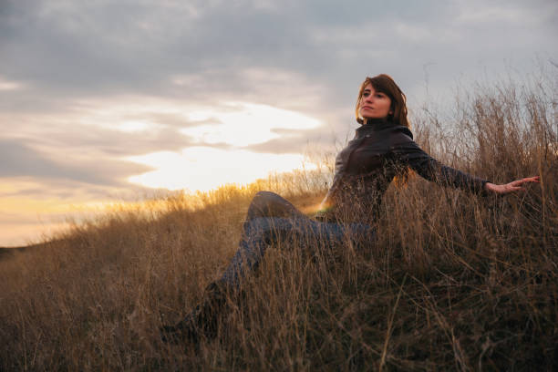 istock Thoughtful woman. Evening portrait. 646055282