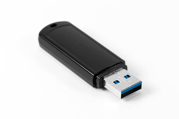 USB 3.0 Flash Drive without cap isolated on white background stock photo