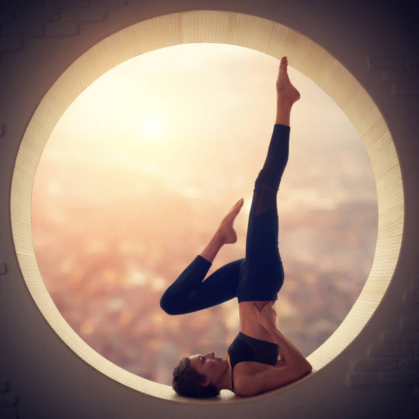 istock Young woman doing yoga 646065026