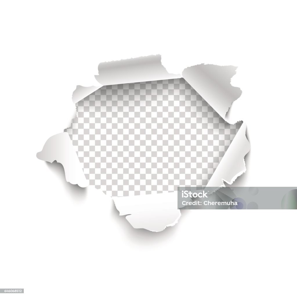 Hole in white paper. Vector torn paper. Hole in white paper. Vector illustration. Vector torn paper for scrapbook, web and print. Paper stock vector