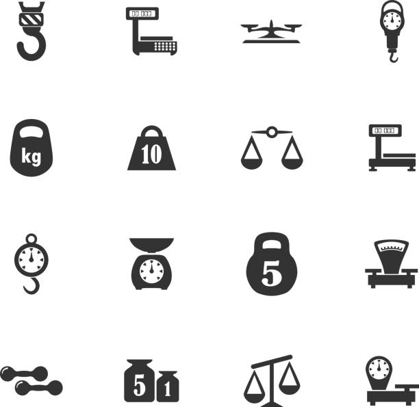 Scales icons set Scales vector icons for user interface design scale weight stock illustrations