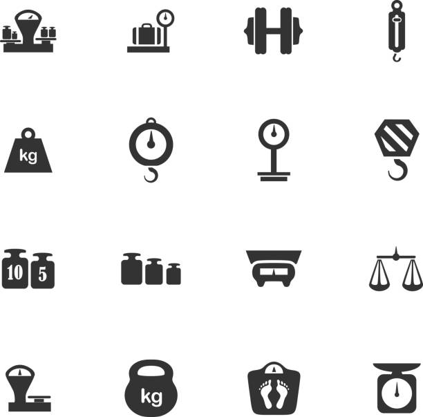 Scales icons set Scales vector icons for user interface design scale weight stock illustrations