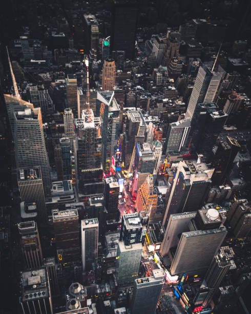 istock aerial view of times square at night 646072450
