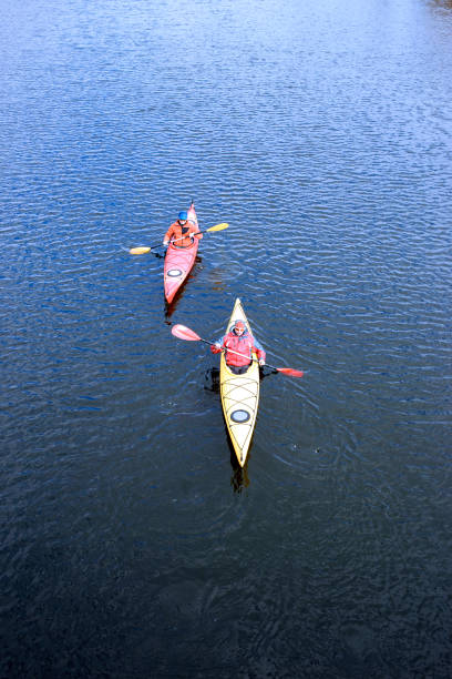 istock Traveling by kayak on the river on a sunny day. 646079076