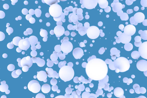 istock Abstract 3d rendering of white bubbles in sky 646085468