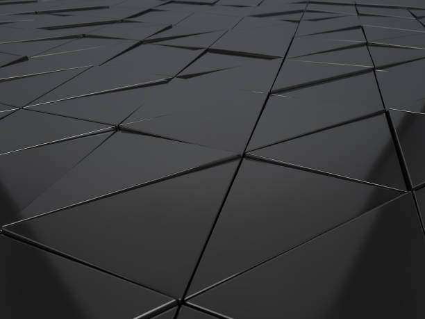 istock Abstract 3d rendering of metallic geometric panels 646085488